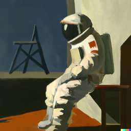 an astronaut, painting by Edward Hopper generated by DALL·E 2
